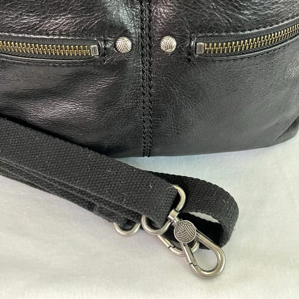 The Sak Leather Medium Handbag Crossbody Option Black Buttery Luxery Clean